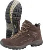 A pair of brown hiking boots shown from a diagonal angle, with one boot in the foreground and the other behind it, showing its sole. Anteprima dell’immagine prodotto