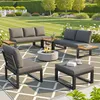 Premium Gartenlounge Set 6-teilig verstellbar – Ecksofa Produktbild-Vorschau 8