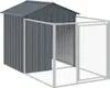 vidaXL Hundehütte mit Auslauf Anthrazit 117x201x123cm Produktbild-Vorschau 1