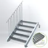 Stahltreppe 5 Stufen bis Höhe 100 cm, Laufbreite : 110 cm Produktbild-Vorschau 2