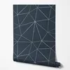 Vliestapete Dunkelblau Geometrisch Linien Muster Moderne Produktbild-Vorschau 1