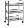 The Living Store Küchenwagen 3 Etagen Schwarz 46x26x64 cm Produktbild-Vorschau 7
