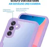 Close-up view of a phone case, highlighting its protective features for the camera and screen. Produktbild-Vorschau