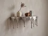 FineBuy Wandregal 60cm Aluminium Silber Tropfen Optik Produktbild-Vorschau 2