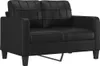3-tlg. Sofagarnitur mit Kissen Schwarz Kunstleder Produktbild-Vorschau 3