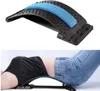 A collage showing a back stretcher device and a person using it. Produktbild-Vorschau