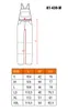 A diagram of overalls with a size chart. Anteprima dell’immagine prodotto