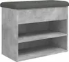 vidaXL Lavica na topánky betónová sivá 62x32x50 cm materiál Náhľad obrázku produktu 1
