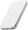 A white and silver Anker MagGo Powerbank is shown from a slightly elevated side angle against a white background. Voir les images du produit