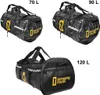 Produktfoto der Materialtasche Tarp Duffle von singing rock in drei Größen- 70 L; 90 L und 120 L. Voir les images du produit