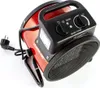 A red and black electric heater is shown against a white background. Náhled obrázku produktu