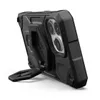 A black phone case with a kickstand deployed, shown from a side angle against a white background. Produktbild-Vorschau
