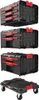 A collage of four images showing different configurations of Qbrick System Pro toolboxes and a rolling base. Anteprima dell’immagine prodotto