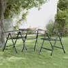Tavolo da giardino 60x60x72 cm in lamiera stirata antracite Anteprima dell’immagine prodotto 2