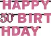 Pink Funkelnde Happy 50th Birthday Girlande Time To Shine Produktbild-Vorschau 1