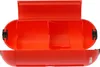 An open orange plastic safety box for electrical plugs. Produktbild-Vorschau