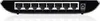The back view of a black 8-port Gigabit desktop switch with numbered ports and a power input. Produktbild-Vorschau