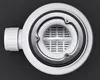 A top-down view of a shower drain assembly. Voir les images du produit