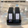 A restaurant pager system base with multiple pagers docked, set in a restaurant background. Produktbild-Vorschau