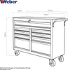 Weber Mobiler Werkstattwagen bestückt grau mit 9 Schubladen Produktbild-Vorschau 15