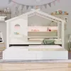 Flieks Kinderbett Hausbett mit Ausziehbett 90x190cm, Produktbild-Vorschau 3