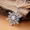 1pc Argento Sterling Snowflake Collana Zirconia Strass Anteprima dell’immagine prodotto 1
