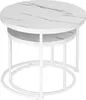 Set di due tavolini, color bianco, modello Galen, piccoli, Anteprima dell’immagine prodotto 8