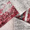 Geometrický koberec s krátkym vlasom v červeno-šedej farbe Náhľad obrázku produktu 2