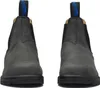 A pair of gray Blundstone Chelsea boots are shown from the front against a white background. Voir les images du produit