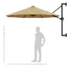 Parasol ścienny na metalowym słupku, 300 cm, kolor taupe Podgląd zdjęcia produktu 9