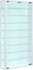 A white glass display cabinet with multiple shelves. Produktbild-Vorschau