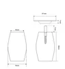 Technical drawing of furniture legs with dimensions. Produktbild-Vorschau