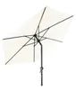 An open rectangular umbrella with a beige canopy and black frame, shown from a low angle against a white background. Produktbild-Vorschau