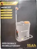 The image shows the packaging of a Powermat battery-powered sprayer. The packaging features an illustration of the product and key specifications. Produktbild-Vorschau