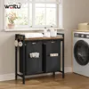 WOLTU Wäschekorb 2 Fächer, jedes 40 L, Metallrahmen, Produktbild-Vorschau 2