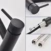A collage of close-up images showing different parts of a black kitchen faucet and its accessories. Produktbild-Vorschau
