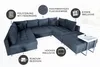 riess-ambiente XXL Wohnlandschaft KENT 305cm anthrazit Produktbild-Vorschau 8