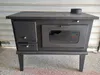 A black wood-burning stove with a glass window is shown from the front. Produktbild-Vorschau
