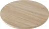 A round wooden tabletop with a light wood grain pattern, shown from a slightly elevated angle against a white background. Voir les images du produit