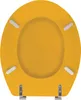 A top-down view of a yellow toilet seat. Produktbild-Vorschau