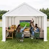 QEENTOE Zeltgarage, carport, 4x6 meter, wit, UV-bestendig Productafbeelding-voorbeeld 10