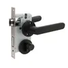 A close-up view of a black and silver door lock mechanism with a lever handle, set against a white background. Produktbild-Vorschau