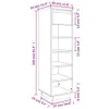 vidaXL Stojak na buty szary 30x34x105 cm lite drewno Podgląd zdjęcia produktu 10