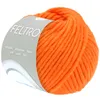 A ball of orange yarn with a label. Produktbild-Vorschau