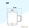 Wilmax set de 6 tasses en verre borosilicaté 160 ml Voir les images du produit 2