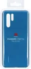 A blue Huawei P30 Pro silicone case is displayed in its retail packaging. Voir les images du produit