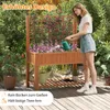 Letto da giardino rialzato COSTWAY con traliccio, cassetta Anteprima dell’immagine prodotto 4