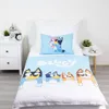 A child's bed with Bluey-themed bedding. Produktbild-Vorschau