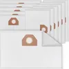A stack of white vacuum cleaner bags with brown connectors. Voir les images du produit