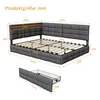 Polsterbett 140x200cm mit RGB LED und USB-C Ladestation, Produktbild-Vorschau 3